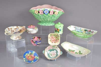 Lot 487 - A set of ten Art Deco style Maling pottery items