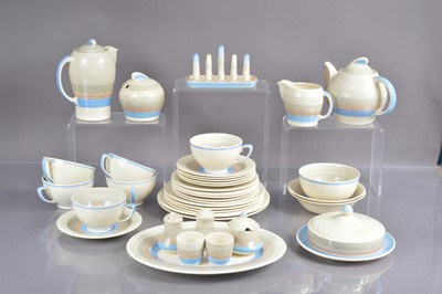 Lot 496 - A Susie Cooper Art Deco pottery breakfast set in "Wedding Ring" pattern circa 1921