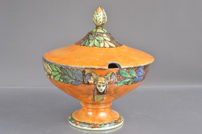 Lot 505 - A large Art Deco style lustre-glaze tureen bowl and cover