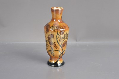 Lot 517 - A Cobridge Pottery vase (Moorcroft associated) in 'Birds and Berries' pattern