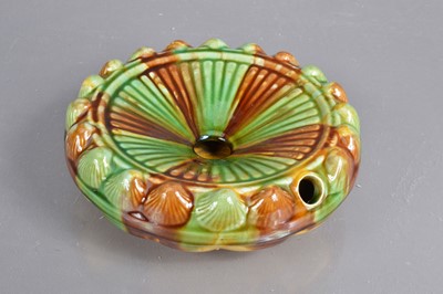 Lot 530 - A late 19th Century majolica spittoon or cuspidor