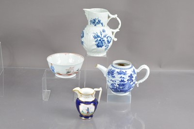 Lot 541 - An interesting group with Early Worcester and New Hall porcelain pieces