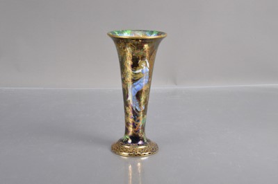 Lot 549 - A Wedgwood 'Fairyland' lustre Daisy Makeig-Jones 'Butterfly Woman' pattern vase