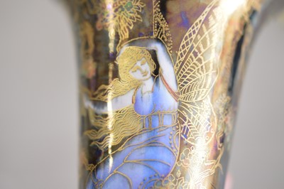Lot 549 - A Wedgwood 'Fairyland' lustre Daisy Makeig-Jones 'Butterfly Woman' pattern vase