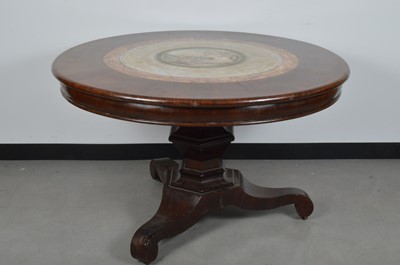 Lot 429 - A 19th century rosewood and plaster inlaid circular hall table