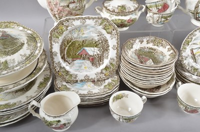Lot 59 - A large collection of Johnsons Bros. Friendly Village pattern dinner, coffee and tea wares