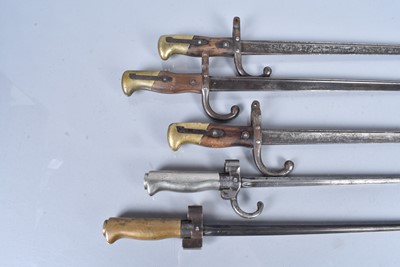 Lot 911 - Three French Gras (T-Back) bayonets