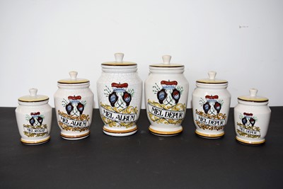 Lot 140 - A group of six Pharmacist's containers