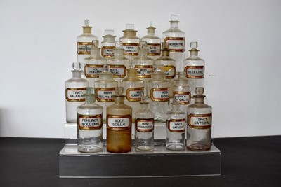 Lot 148 - A group of twenty Pharmaceutical glass bottles with stoppers
