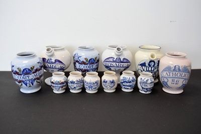 Lot 150 - A collection of Royal Pharmaceutical Society and reproduction oil jars and containers