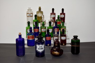 Lot 153 - A good collection of Chemist's glass bottles
