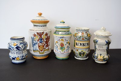 Lot 162 - A group of five Chemist's Jars