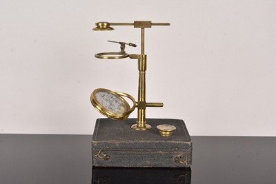 Lot 221 - A late 18th Century lacquered brass Ellis-Type Aquatic Microscope