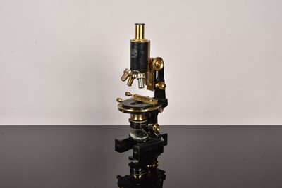 Lot 229 - An early 20th Century black painted and lacquered brass Carl Zeiss Compound Monocular Microscope