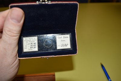 Lot 229 - An early 20th Century black painted and lacquered brass Carl Zeiss Compound Monocular Microscope