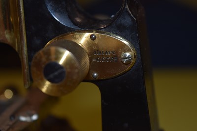 Lot 229 - An early 20th Century black painted and lacquered brass Carl Zeiss Compound Monocular Microscope