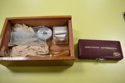 Lot 229 - An early 20th Century black painted and lacquered brass Carl Zeiss Compound Monocular Microscope