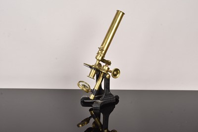 Lot 231 - A Victorian brass Monocular Field Microscope