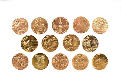 Lot 78 - A collection of gilt metal Commemorative Olympic medals