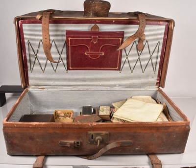 Lot 301 - A leather Travel Trunk