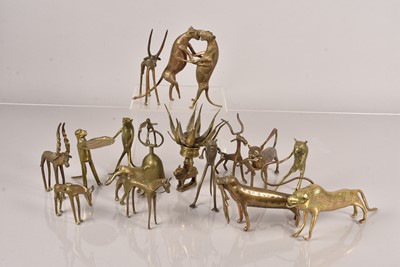 Lot 350 - A selection of Fon style metal animal figures