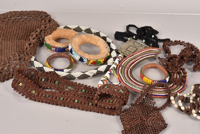 Lot 355 - A selection of African Bead and Seed work items