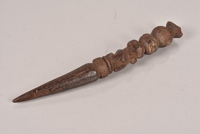 Lot 371 - A carved wooden Ritual dagger