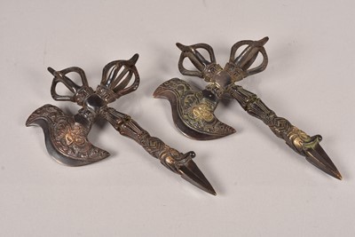 Lot 372 - A pair of Tibetan Ritual Axes