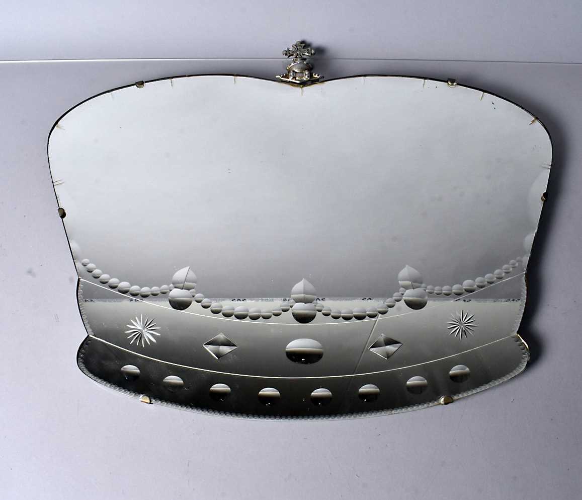 Lot 141 - A Queen's Crown shaped wall mirror