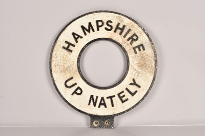 Lot 555 - A Vintage Double Sided Finger Post Sign for 'Hampshire - Up Nately'