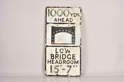 Lot 557 - A Pre-Warboys 'Low Bridge' Road sign