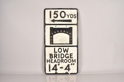 Lot 558 - A Pre-Warboys 'Low Bridge' Road sign