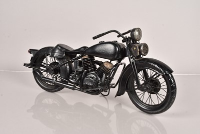 Lot 571 - A black painted model of a Harley Davidson