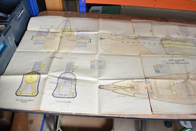 Lot 597 - A Full Size Scale Drawing of the General Arrangement of the Model Paddle Steamer 'Doric'