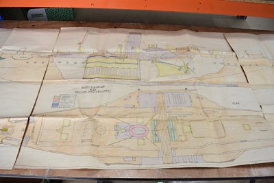 Lot 597 - A Full Size Scale Drawing of the General Arrangement of the Model Paddle Steamer 'Doric'