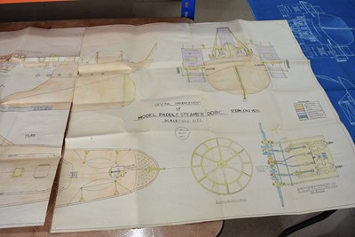 Lot 597 - A Full Size Scale Drawing of the General Arrangement of the Model Paddle Steamer 'Doric'