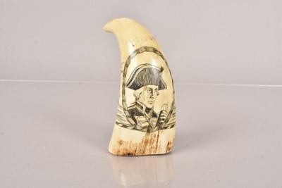 Lot 601 - A Scrimshaw style Sperm Whale's Tooth
