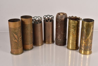 Lot 618 - Two Pairs of WWI Trench Art shells