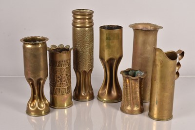 Lot 621 - A collection of various Trench Art shells