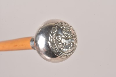 Lot 653 - A silver topped York and Lancashire Regiment Swagger Stick