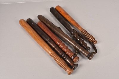 Lot 814 - Six wooden Police Truncheons