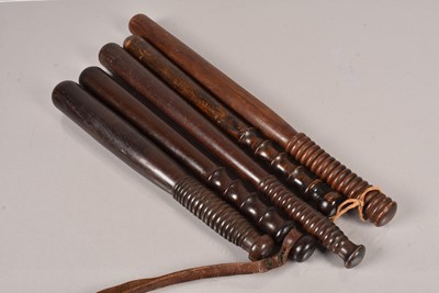 Lot 817 - Five wooden Police Truncheons