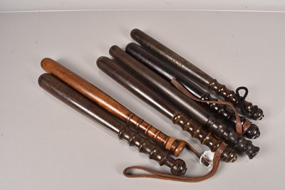 Lot 823 - Six wooden Police Truncheons