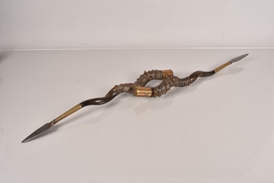 Lot 905 - A horn and spear head wall ornament