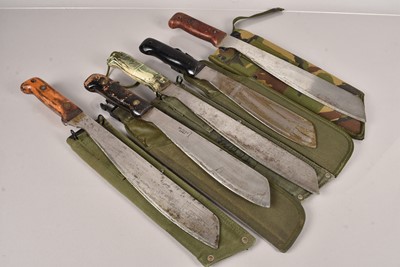 Lot 923 - A group of five machetes