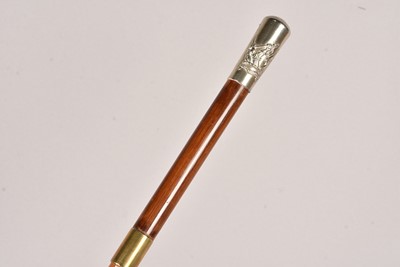 Lot 1026 - An Honourable Artillery Company (HAC) white metal topped swagger sword stick