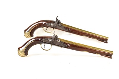 Lot 1077 - A pair of early 19th Century Percussion Ca pistols by Probin