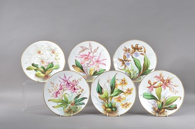 Lot 85 - Six late 19th century Davenport hand painted botanical plates