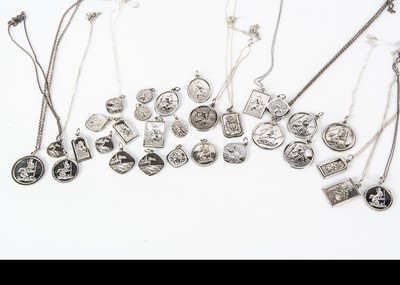 Lot 155 - A collection of silver St Christopher pendants
