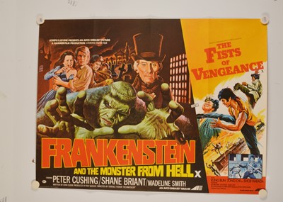 Lot 449 - Frankenstein and the Monster From Hell / Fists of Vengeance Quad Poster